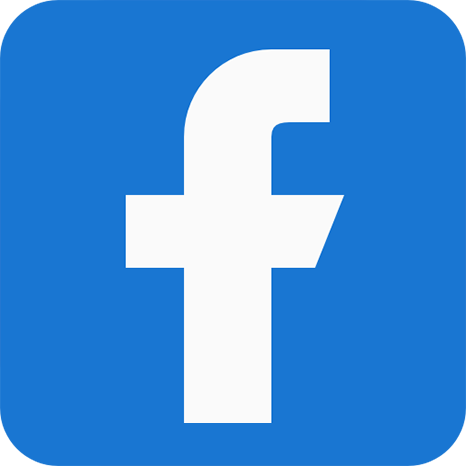 White Facebook 'f' on blue square