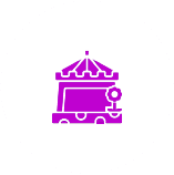 Purple mobile food cart icon