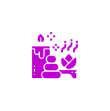 Aromatherapy candle with stacked spa stones