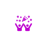 Two people celebrating with confetti