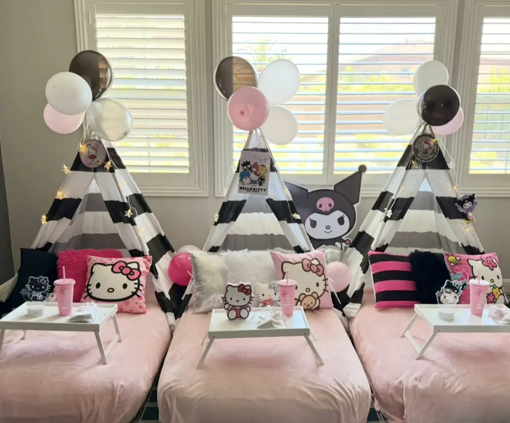 Pink Hello Kitty indoor sleepover teepees